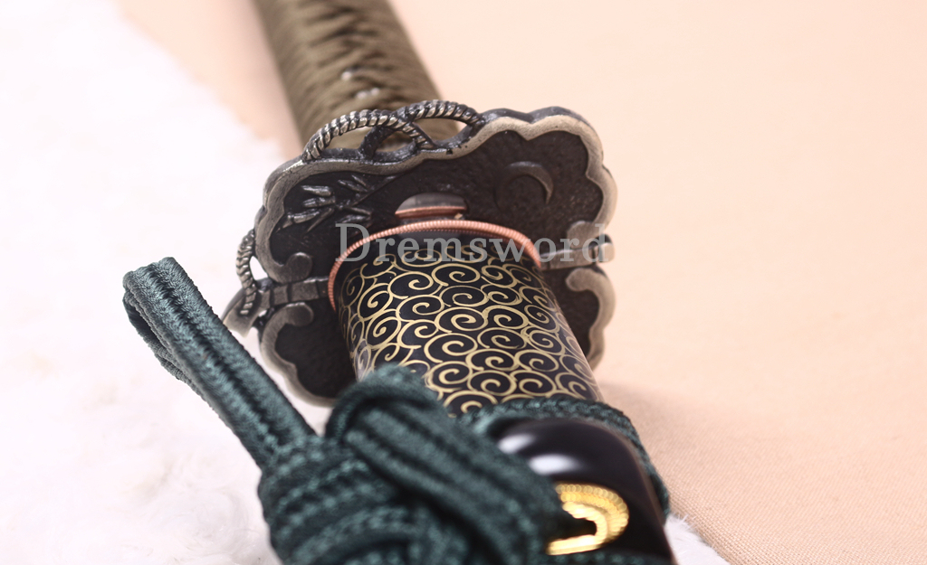 Handmade Self-refined Chinese Tamahagane Katana Japanese Samurai Sword Battle Ready Shinogi Zukuri Hand Painting Saya