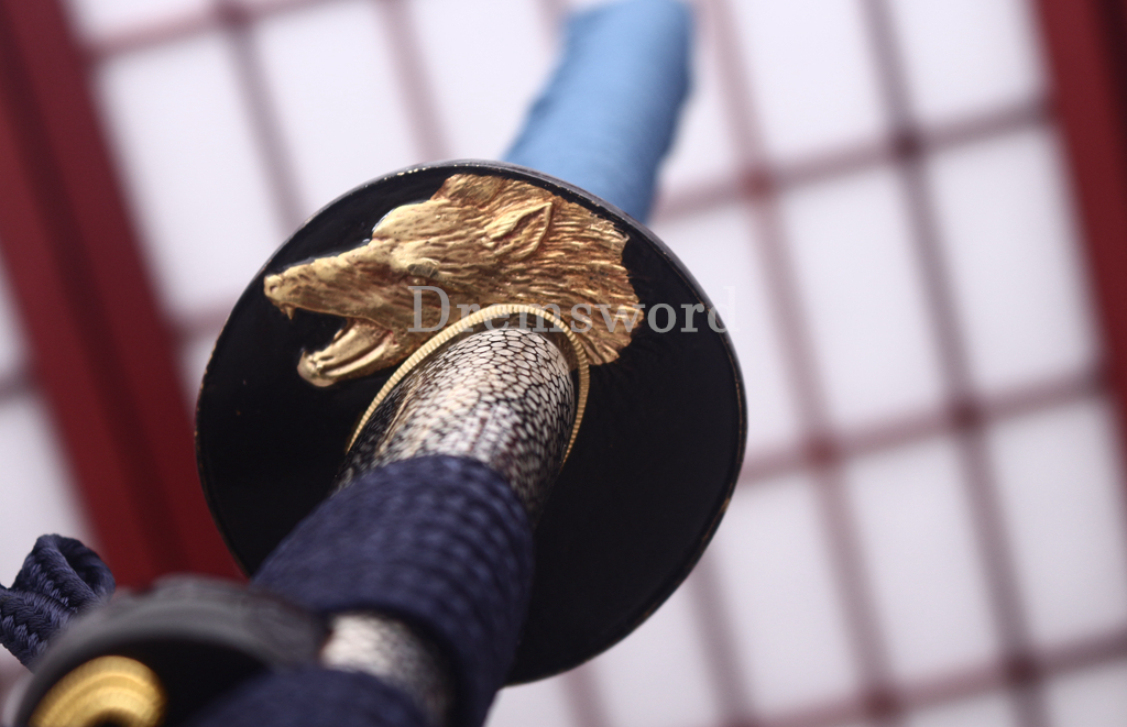 T10 Clay Tempered Hadori Polishing Choji Hamon Katana Japanese Samurai Sword SHINOGI-ZUKURI Full Tang Rayskin Saya Black