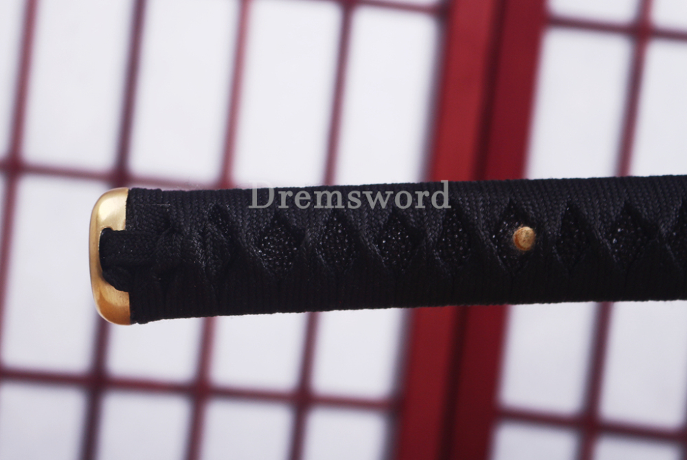 L6 Steel KO Katana 3.5" Iron Tsuba Japanese Samurai Sword for Battle & Practice SHINOGI-ZUKURI Black
