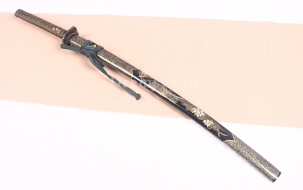 Handmade Self-refined Tamahagane Katana Japanese Samurai Sword Battle Ready Shinogi Zukuri Hand Painting Saya