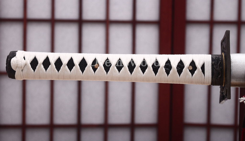 Handmade 9260 Spring Steel Chokuto Katana Japanese Samurai Straight Sword Battle Ready Full Tang Black Blade Shinogi-Zukuri