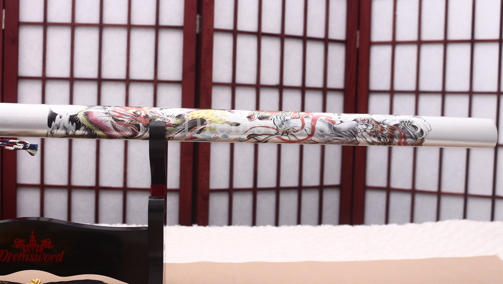Handmade 9260 Spring Steel Chokuto Katana Japanese Samurai Straight Sword Battle Ready Full Tang Black Blade Shinogi-Zukuri
