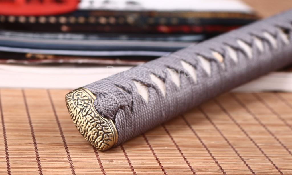Handmade T10 Steel Clay Tempered Katana Japanese Samurai Sword Battle Ready SHINOGI-ZUKURI Full Tang Grey