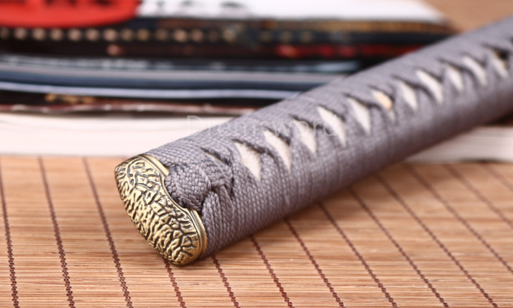 Handmade T10 Steel Clay Tempered Katana Japanese Samurai Sword Battle Ready SHINOGI-ZUKURI Full Tang Grey