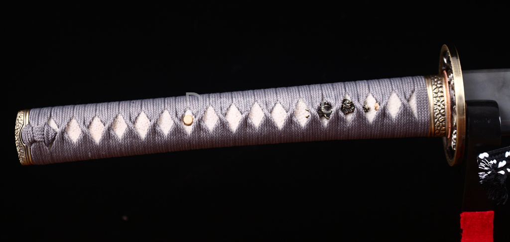 Handmade T10 Steel Clay Tempered Katana Japanese Samurai Sword Battle Ready SHINOGI-ZUKURI Full Tang Grey