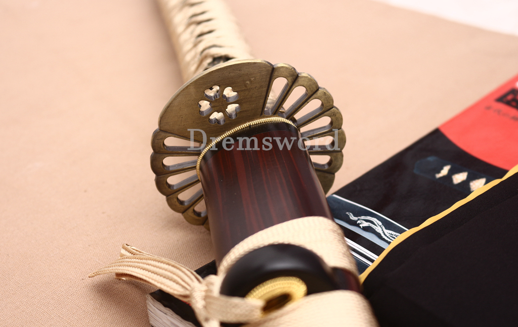 9260 Spring Steel Functional Katana Japanese Samurai Sword Battle Ready Full Tang Shinogi-Zukuri Gold