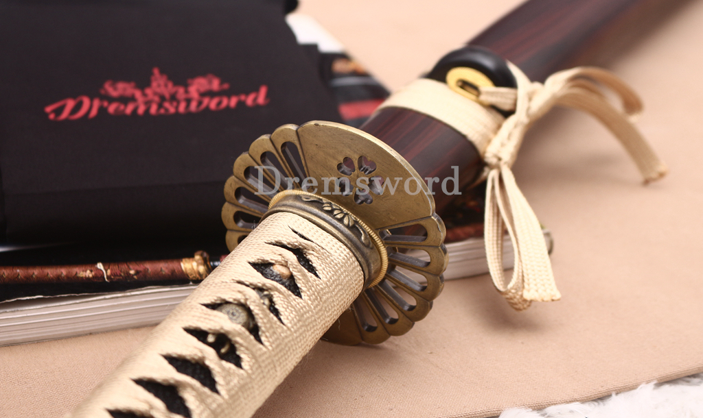 9260 Spring Steel Functional Katana Japanese Samurai Sword Battle Ready Full Tang Shinogi-Zukuri Gold