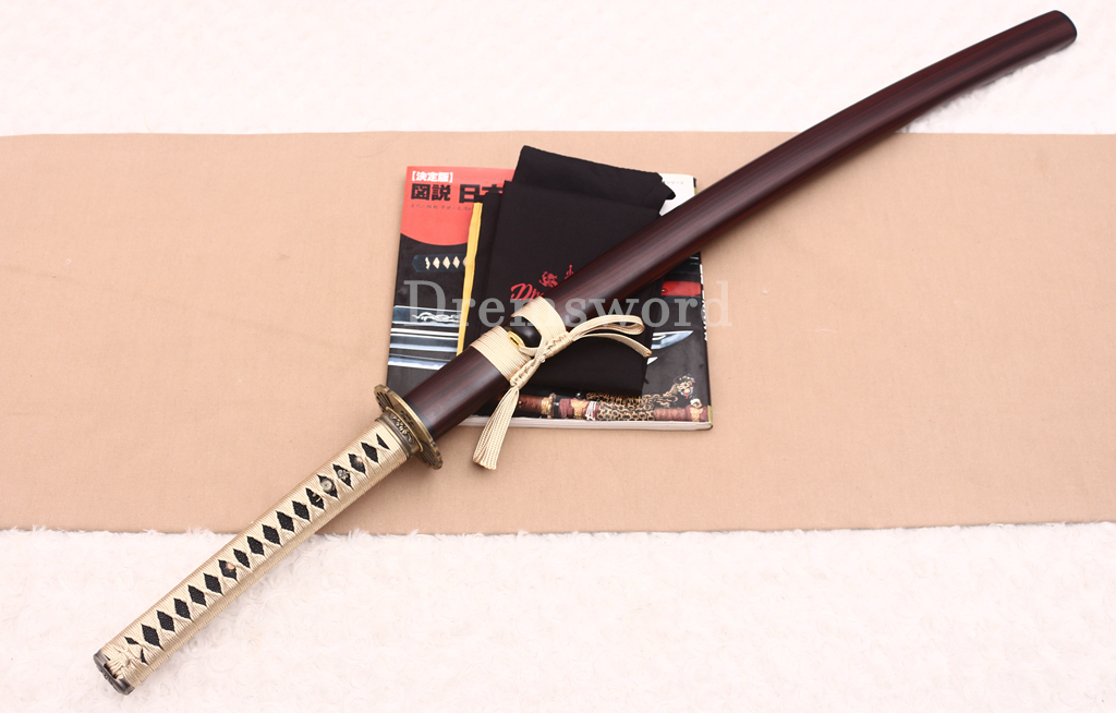9260 Spring Steel Functional Katana Japanese Samurai Sword Battle Ready Full Tang Shinogi-Zukuri Gold