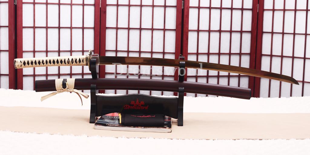 9260 Spring Steel Functional Katana Japanese Samurai Sword Battle Ready Full Tang Shinogi-Zukuri Gold