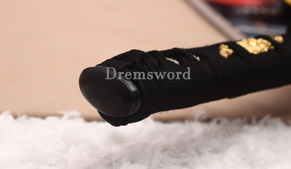 Handmade 9260 Spring Steel Wakizashi Japanese Samurai Sword Battle Ready Full Tang Shinogi-Zukuri Black
