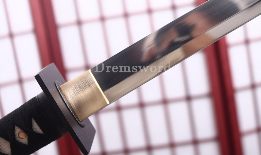 1095 High Carbon Steel Chokuto Wakizashi Japanese Samurai Ninja Sword Ninjato Straight Blade Black