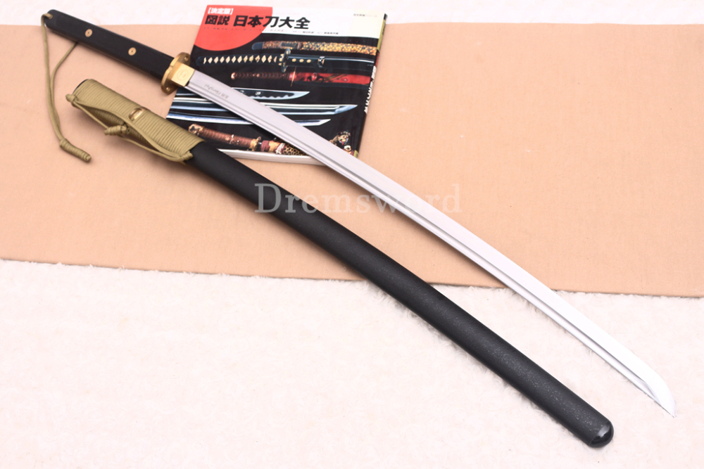 1095 High Carbon Steel Katana Japanese Samurai Functional Battle Sword SHINOGI-ZUKURI Black Saya ABS Handle