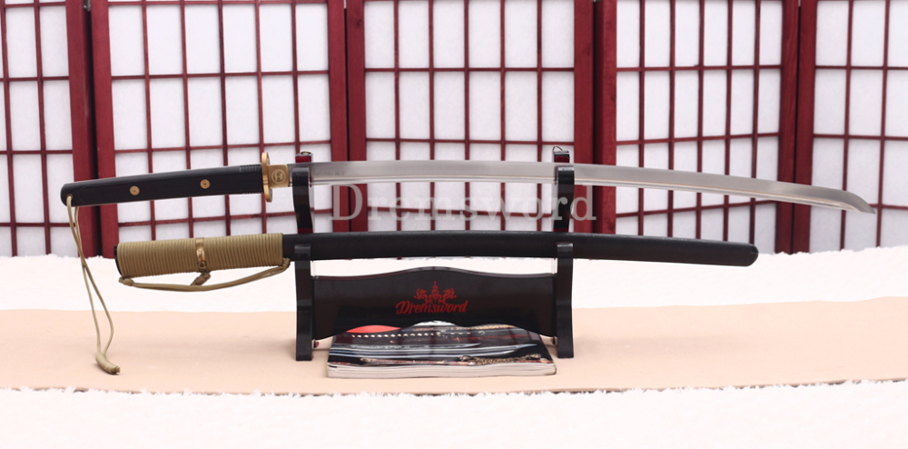 1095 High Carbon Steel Katana Japanese Samurai Functional Battle Sword SHINOGI-ZUKURI Black Saya ABS Handle