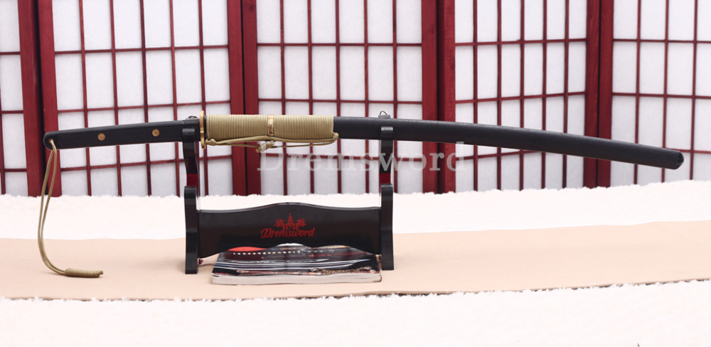 1095 High Carbon Steel Katana Japanese Samurai Functional Battle Sword SHINOGI-ZUKURI Black Saya ABS Handle