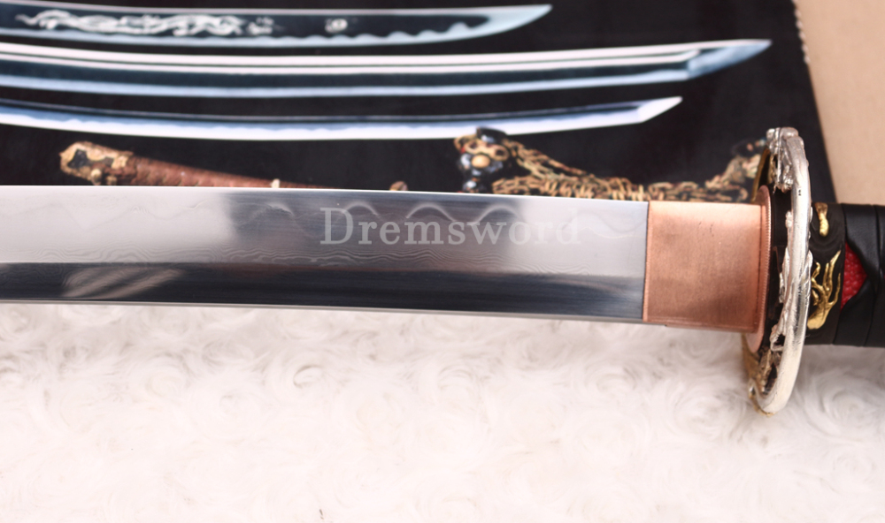 Shihozume ClayTempered Katana Japanese Samurai Red Sword Hand Polishing Shell Saya Shinogi Zukuri full Tang