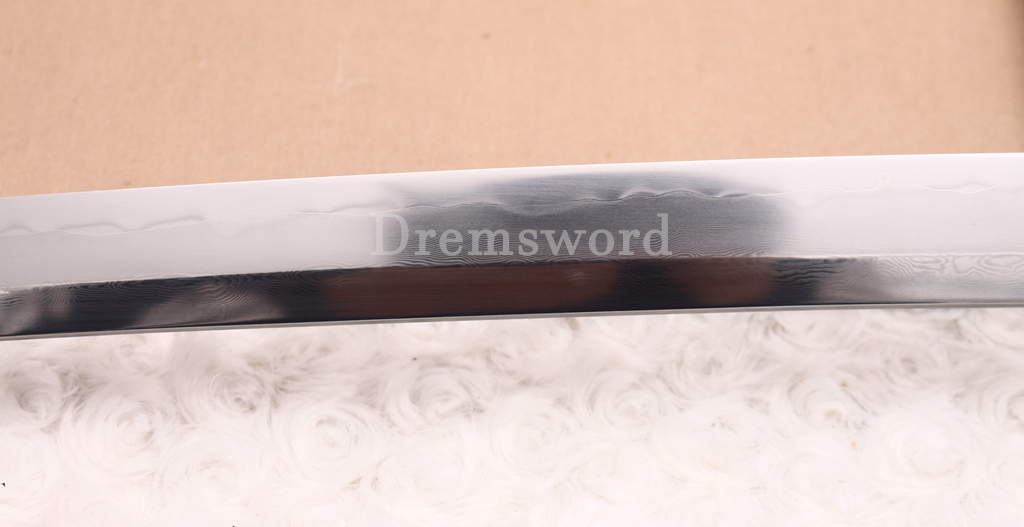 Shihozume ClayTempered Katana Japanese Samurai Red Sword Hand Polishing Shell Saya Shinogi Zukuri full Tang