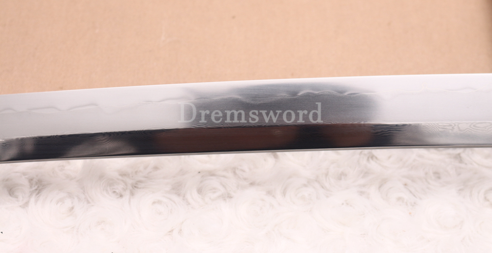Shihozume ClayTempered Katana Japanese Samurai Red Sword Hand Polishing Shell Saya Shinogi Zukuri full Tang