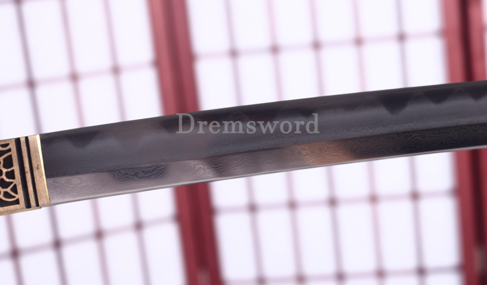 Shihozume ClayTempered Katana Hand Polishing Japanese Samurai Sword Red Saya Shinogi Zukuri full Tang