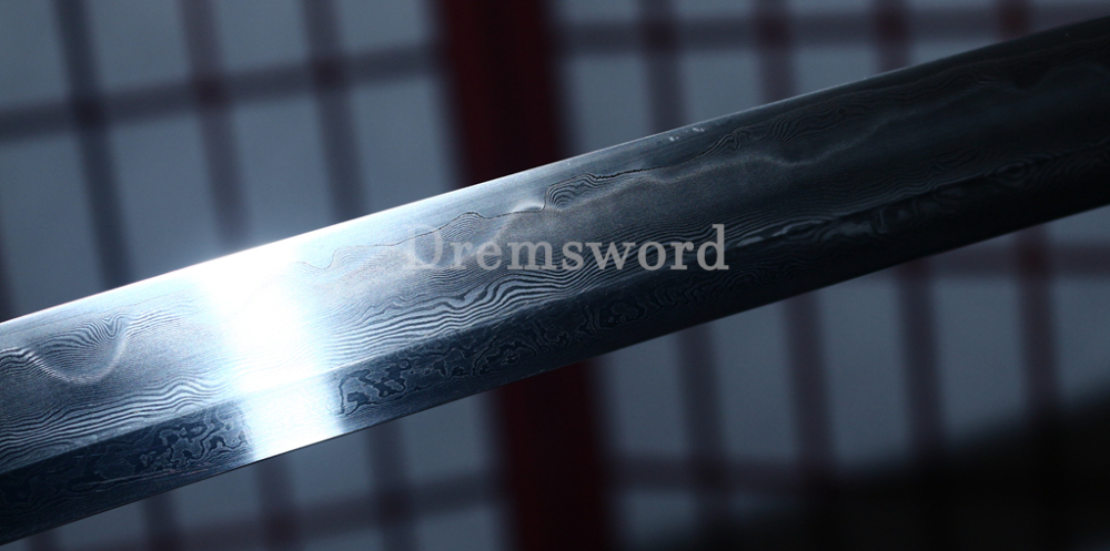 Shihozume ClayTempered Katana Japanese Samurai Red Sword Hand Polishing Shell Saya Shinogi Zukuri full Tang