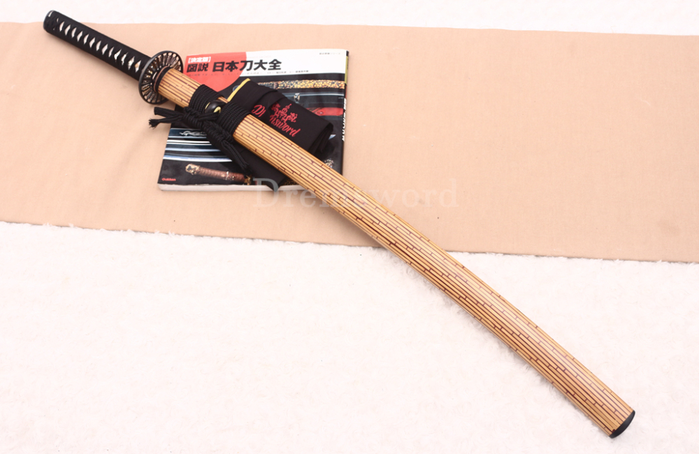 Hand Forged Tamahagane Clay Tempered Katana Japanese Samurai Sword SHINOGI-ZUKURI Full Tang Ox Horn Saya