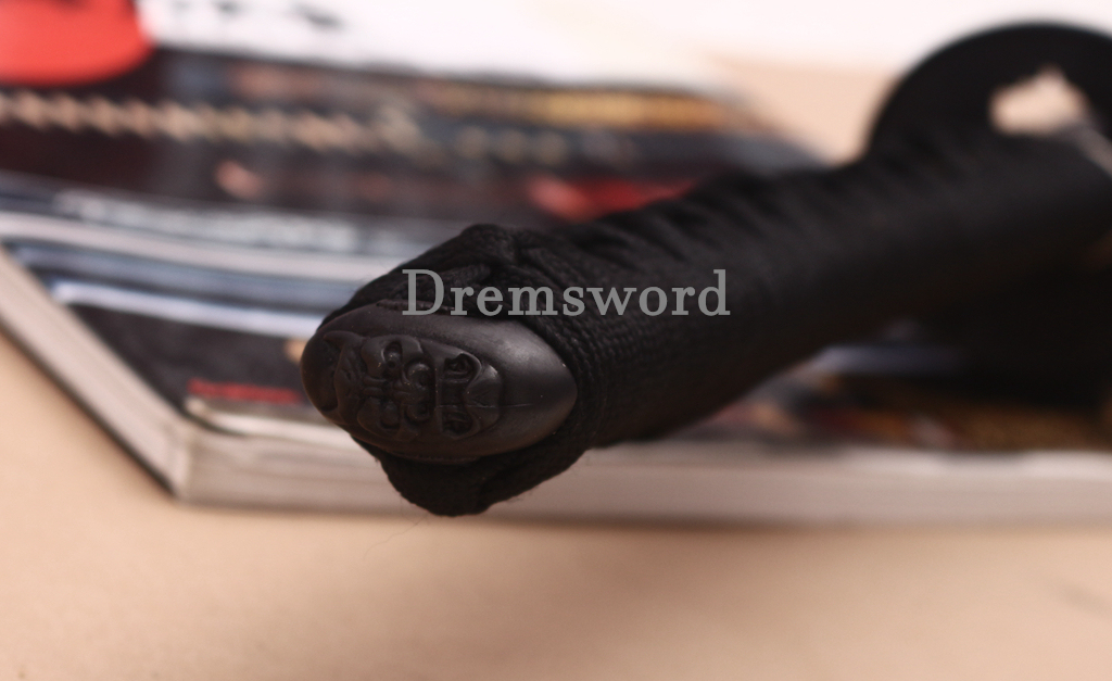 1095 High Carbon Steel Katana Japanese Samurai Functional Battle Sword KOGARASU-MARU ZUKURI Black Saya