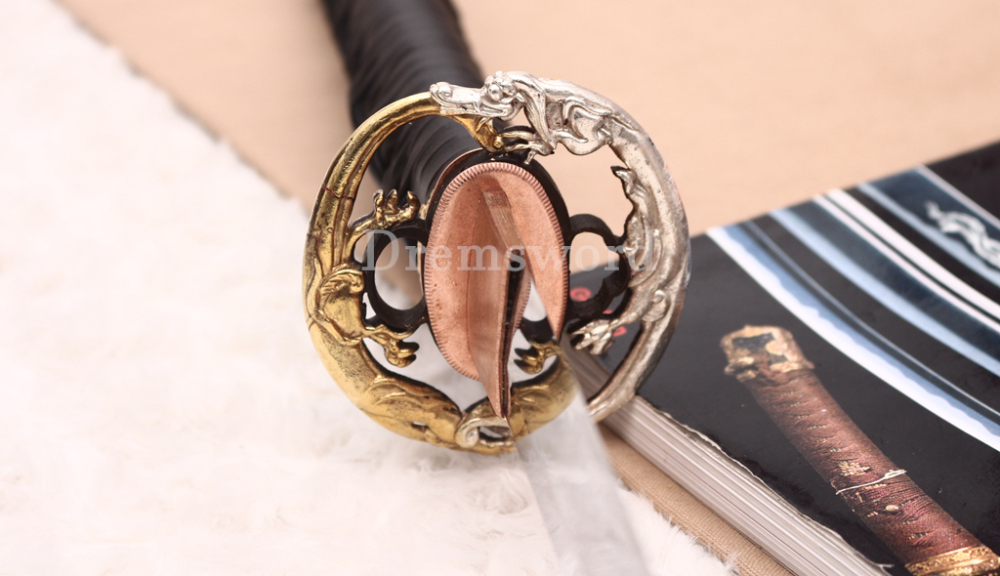 Shihozume ClayTempered Katana Japanese Samurai Red Sword Hand Polishing Shell Saya Shinogi Zukuri full Tang