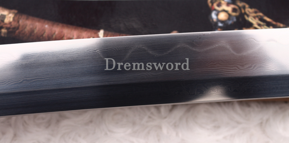 Shihozume ClayTempered Katana Japanese Samurai Red Sword Hand Polishing Shell Saya Shinogi Zukuri full Tang