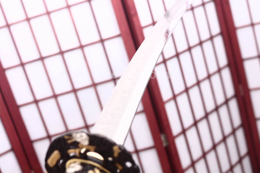 T10 Clay Tempered Katana Hitatsura Hamon Japanese Samurai Sword SHINOGI-ZUKURI Full Tang Hand Painting Dargon Saya Green