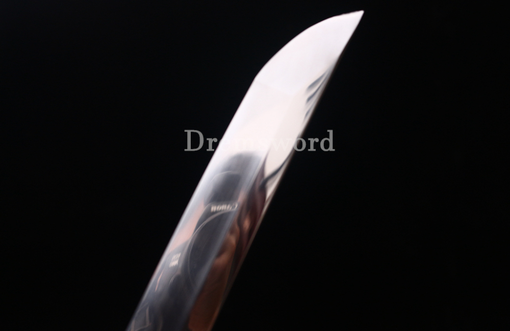 T10 Clay Tempered Kozuka Katana Japanese Samurai Sword SHINOGI-ZUKURI Full Tang Red Saya