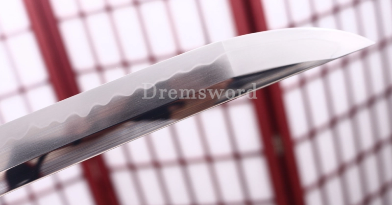 T10 Clay Tempered Katana Hadori Polishing Japanese Samurai Sword SHINOGI-ZUKURI Full Tang Ox Horn Saya Black and Purple