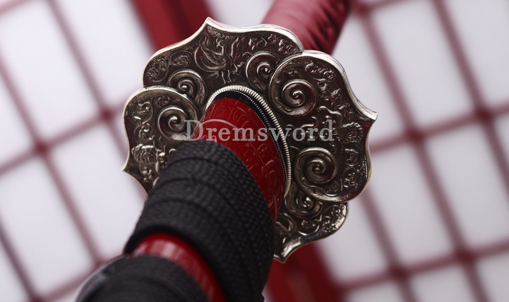 T10 Clay Tempered Katana Hadori Polishing Togari Hamon Japanese Samurai Sword SHINOGI-ZUKURI Hand Carved Ox Horn Saya Red