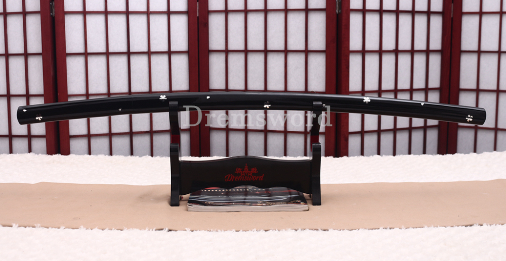 T10 Clay Tempered Shirasaya Kill Bill Oren Ishi Katana Japanese Samurai Sword SHINOGI-ZUKURI Full Tang Black