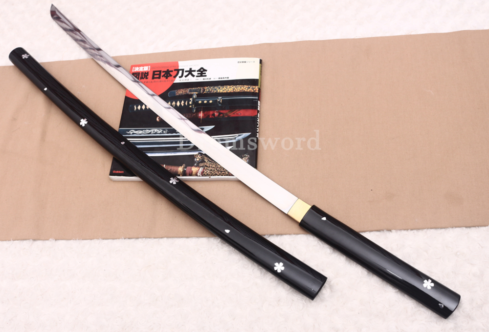 T10 Clay Tempered Shirasaya Kill Bill Oren Ishi Katana Japanese Samurai Sword SHINOGI-ZUKURI Full Tang Black