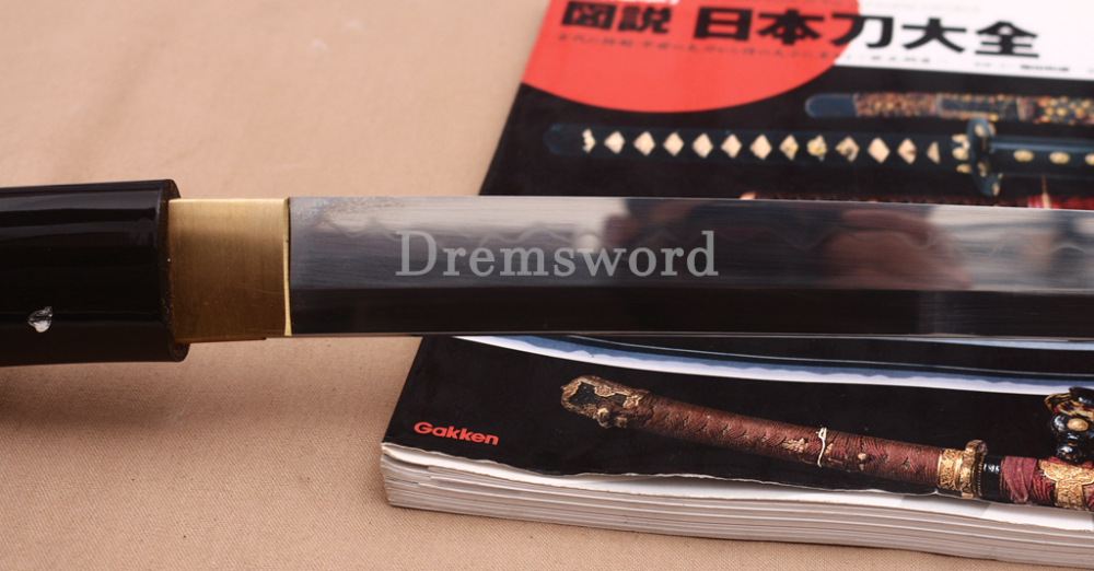 T10 Clay Tempered Shirasaya Kill Bill Oren Ishi Katana Japanese Samurai Sword SHINOGI-ZUKURI Full Tang Black