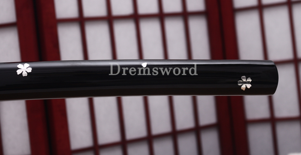 T10 Clay Tempered Shirasaya Kill Bill Oren Ishi Katana Japanese Samurai Sword SHINOGI-ZUKURI Full Tang Black