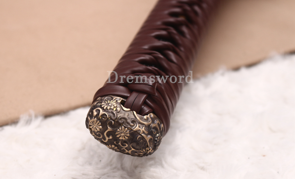 Honsanmai Clay Tempered Katana Japanese Samurai Sword Hand Polishing Hamon Carved Dragon Saya Shinogi-Zukuri Black
