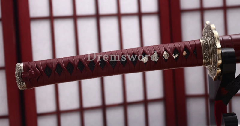 T10 Clay Tempered Katana Hadori Polishing Togari Hamon Japanese Samurai Sword SHINOGI-ZUKURI Hand Carved Ox Horn Saya Red