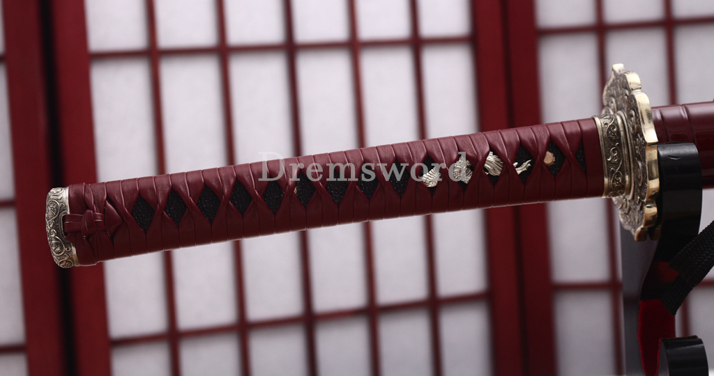T10 Clay Tempered Katana Hadori Polishing Togari Hamon Japanese Samurai Sword SHINOGI-ZUKURI Hand Carved Ox Horn Saya Red
