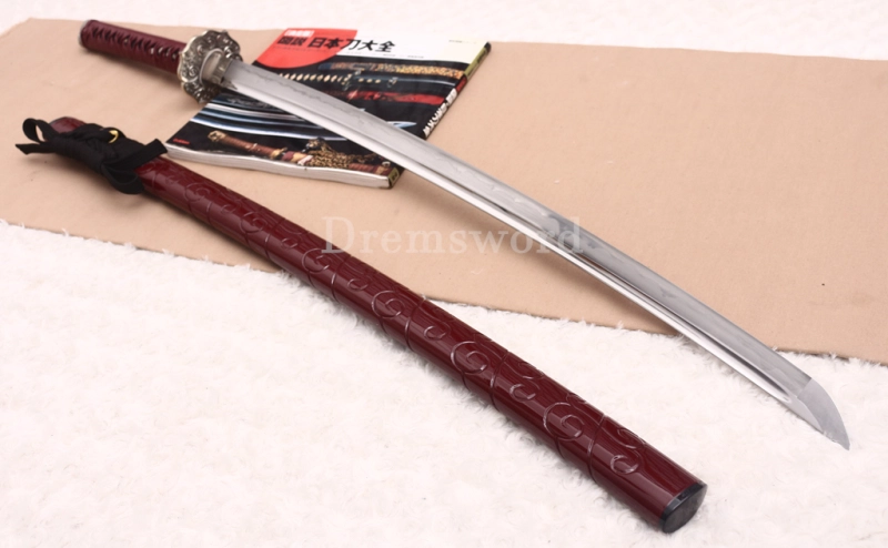 T10 Clay Tempered Katana Hadori Polishing Togari Hamon Japanese Samurai Sword SHINOGI-ZUKURI Hand Carved Ox Horn Saya Red
