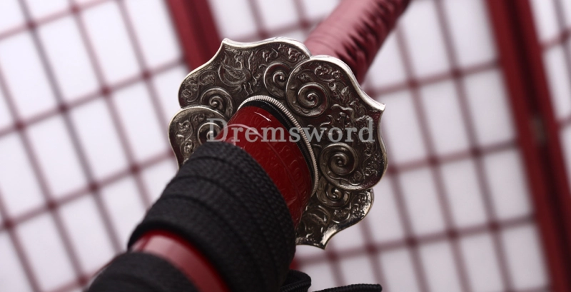 T10 Clay Tempered Katana Hadori Polishing Togari Hamon Japanese Samurai Sword SHINOGI-ZUKURI Hand Carved Ox Horn Saya Red
