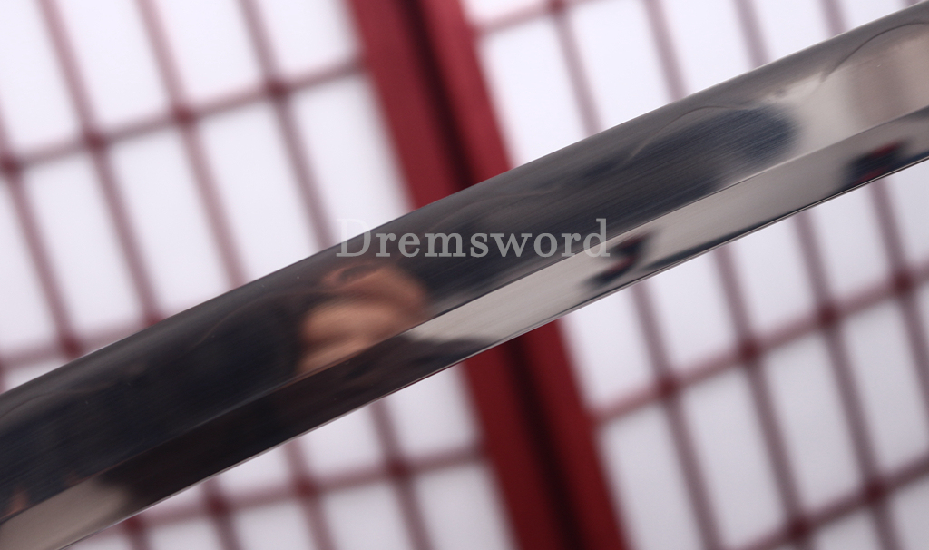 Handmade L6 Steel Clay Tempered Katana Japanese Samurai Sword Sharp Shinogi-Zukuri Sword Red