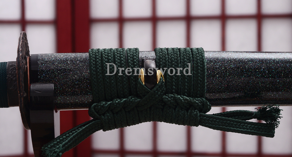 L6 Steel Katana 3.8cm Wide Heavy Cutter Japanese Samurai Sword for Battle & Practice HIRA-ZUKURI Green