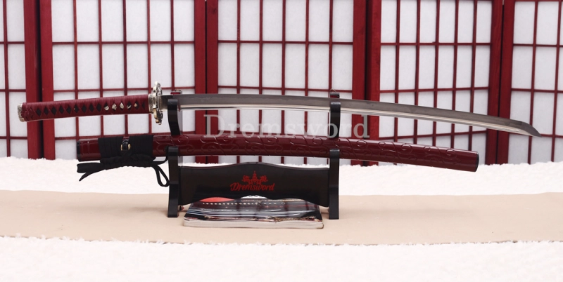 T10 Clay Tempered Katana Hadori Polishing Togari Hamon Japanese Samurai Sword SHINOGI-ZUKURI Hand Carved Ox Horn Saya Red