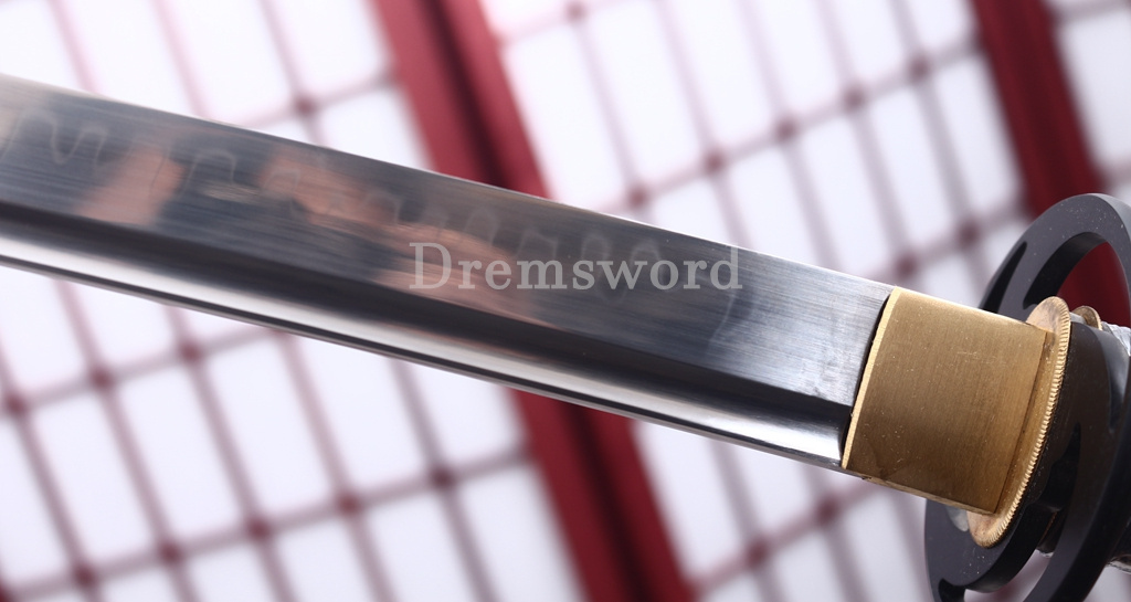 T10 Clay Tempered Katana Japanese Samurai Sword SHINOGI-ZUKURI Black