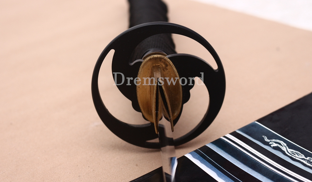 T10 Clay Tempered Katana Japanese Samurai Sword SHINOGI-ZUKURI Black