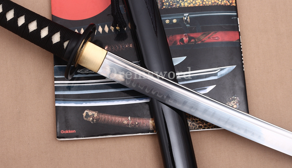 T10 Clay Tempered Katana Japanese Samurai Sword SHINOGI-ZUKURI Black