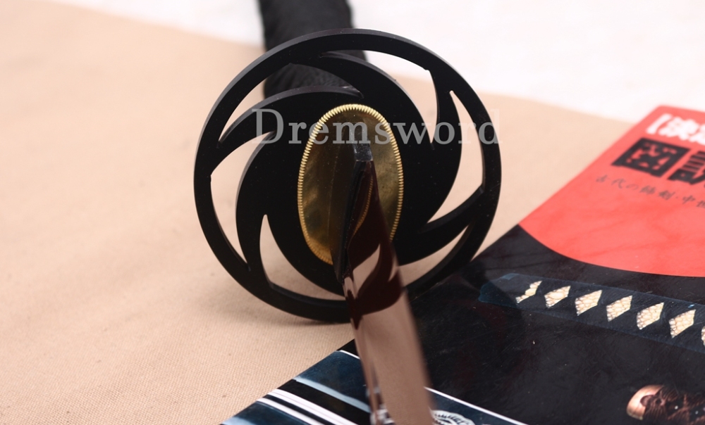 1095 High Carbon Steel Katana Red Blade Japanese Samurai Functional Battle Sword Shinogi ZUKURI Black