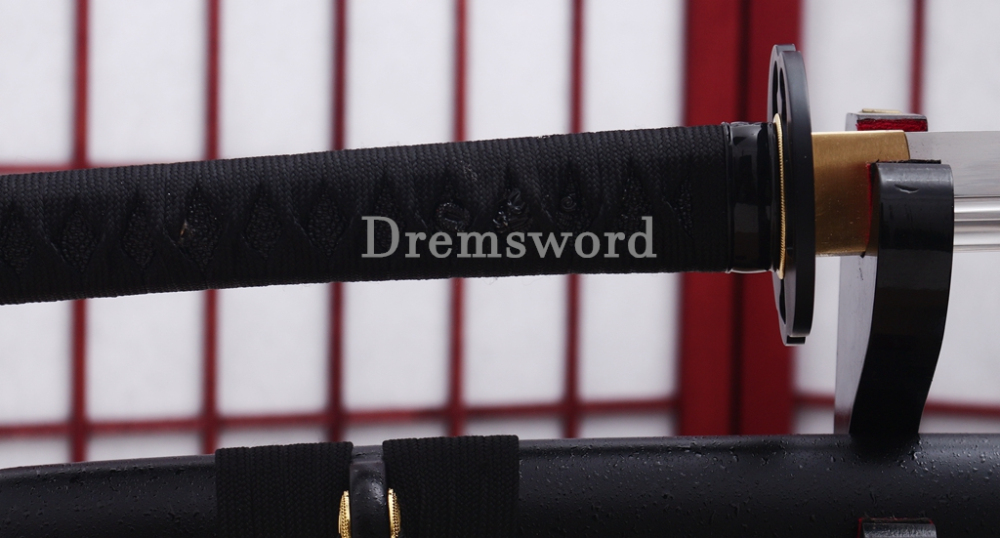 9260 Spring Steel Functional Katana Japanese Samurai Sword Battle Ready Full Tang Unokubi-Zukuri Black