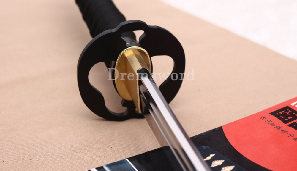 9260 Spring Steel Functional Katana Japanese Samurai Sword Battle Ready Full Tang Unokubi-Zukuri Black
