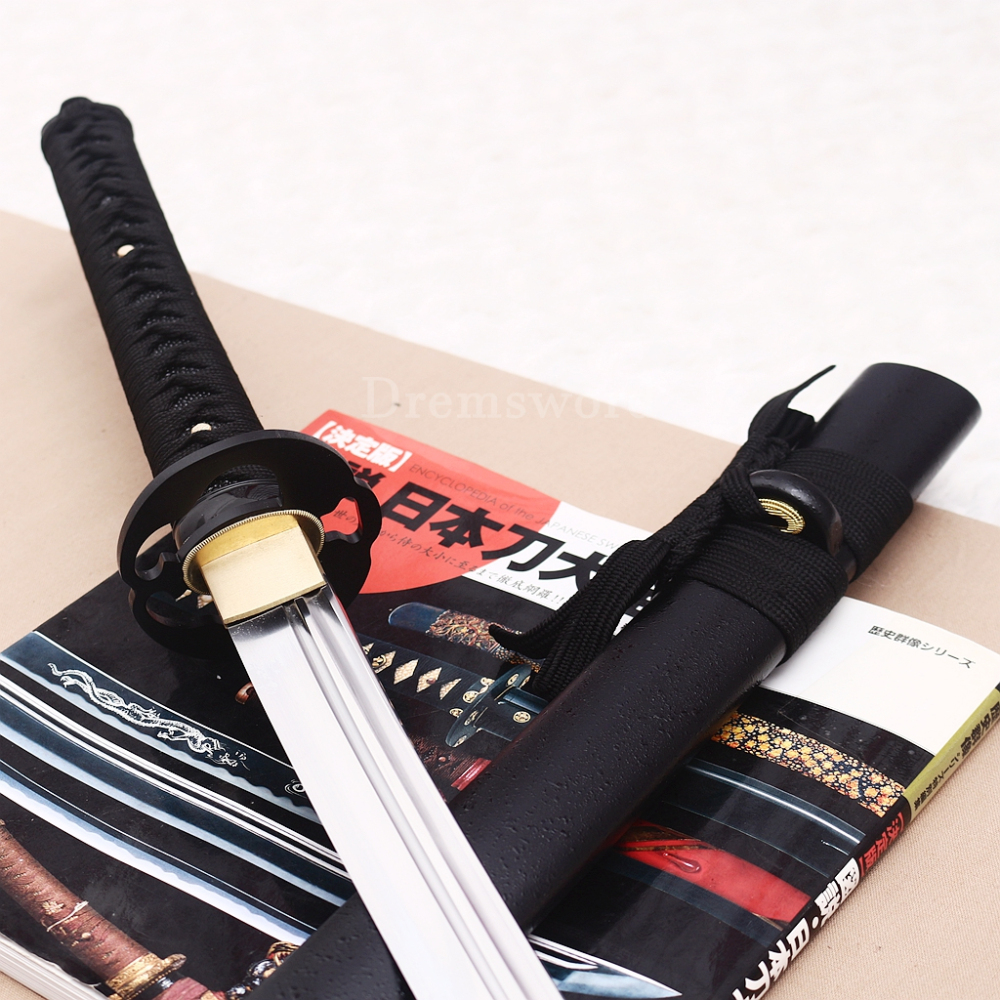 9260 Spring Steel Functional Katana Japanese Samurai Sword Battle Ready Full Tang Unokubi-Zukuri Black